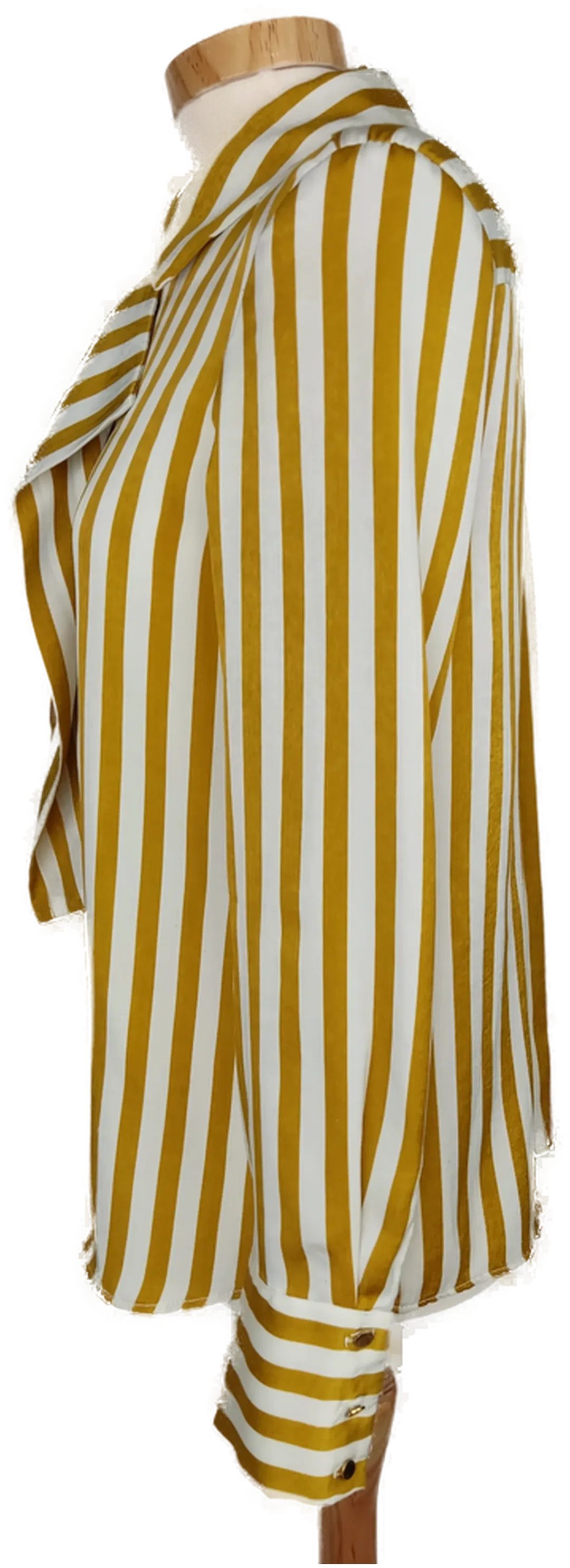 Zara Damen Bluse senfgelb/weiß gestreift - S/36 – Bild 3