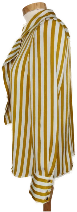 Zara Damen Bluse senfgelb/weiß gestreift - S/36 - Bild 3