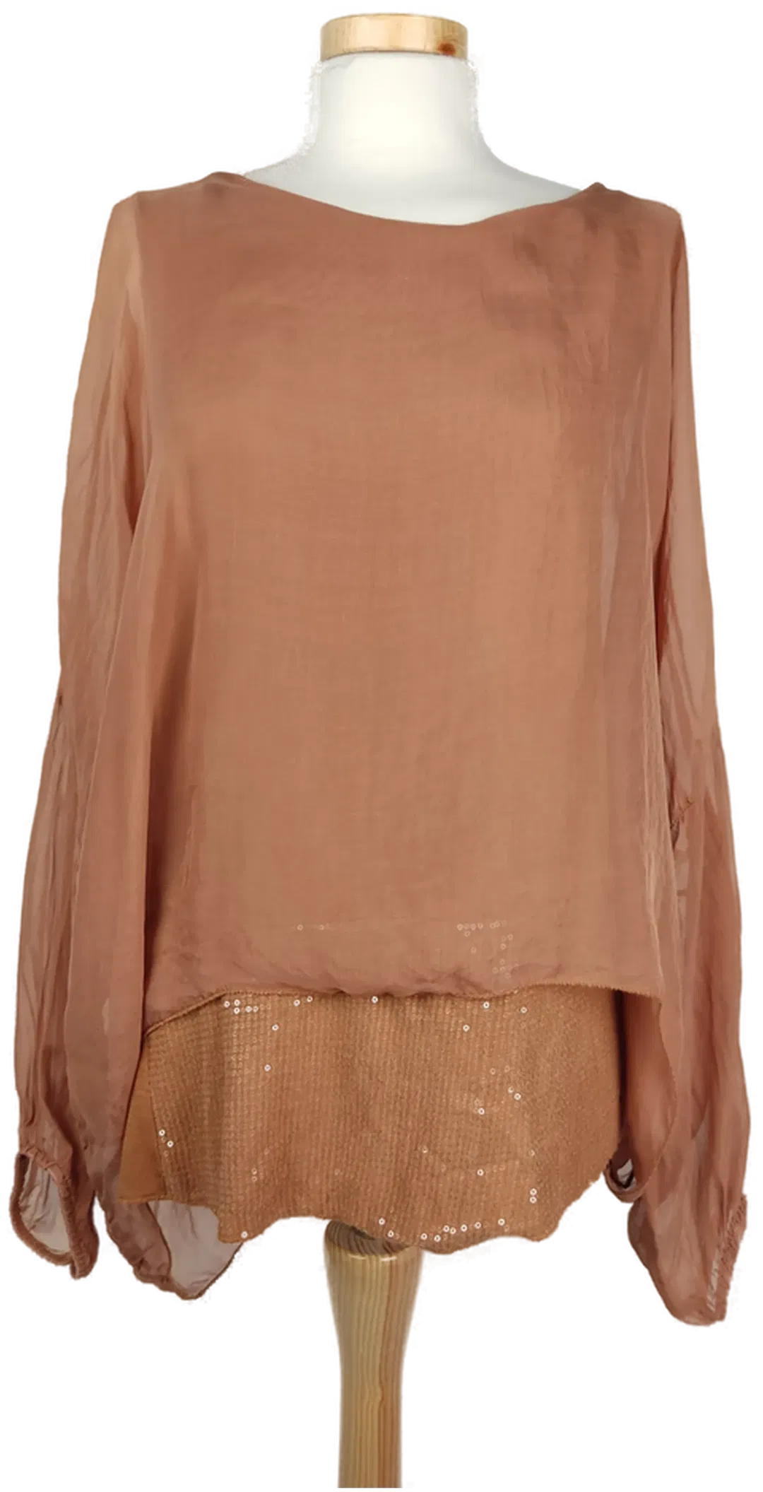 Pura Peta Damenbluse braun mit Pailletten - M/38 - Bild 1