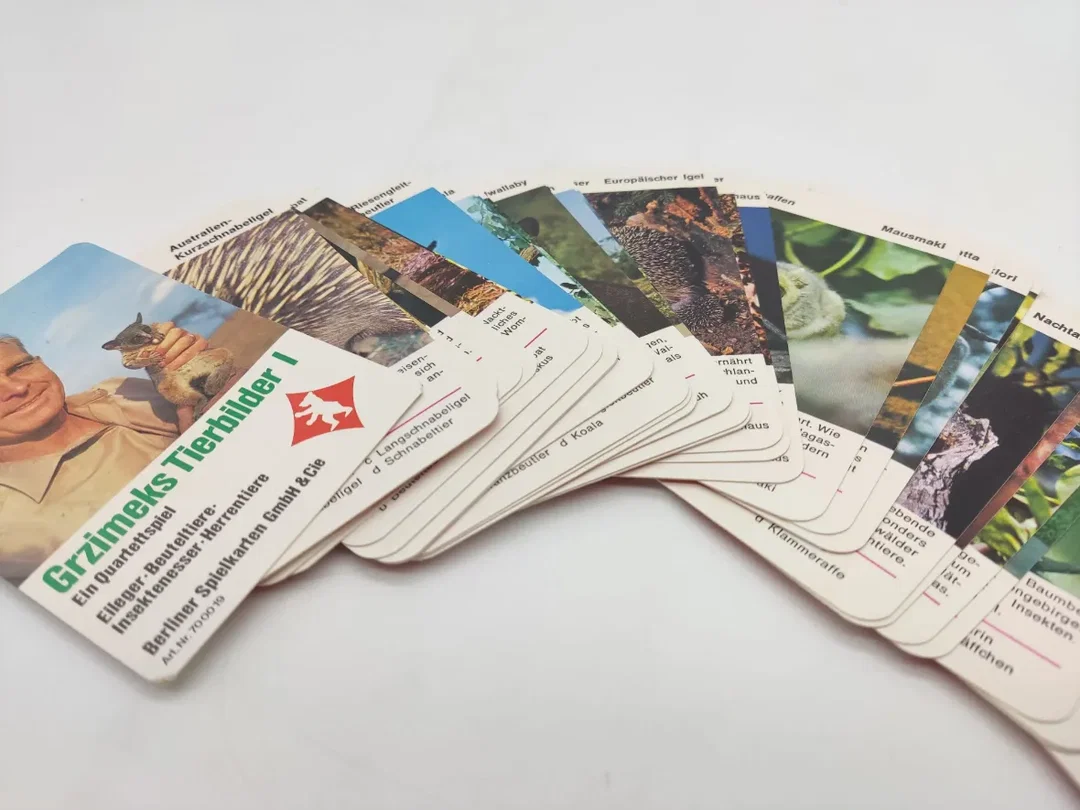 Grzimeks Tierbilder 1 bis 4 - Vintage Quartettspiel - Berliner Spielkarten – Bild 2