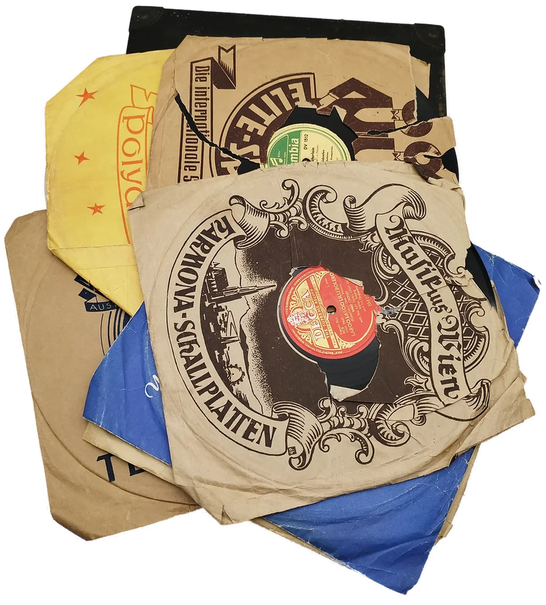Koffergrammophon, The Gramophone Co. Ltd, inkl. 14 Schellacks Deko-Rarität | Unikat Mit Geschichte – Bild 11