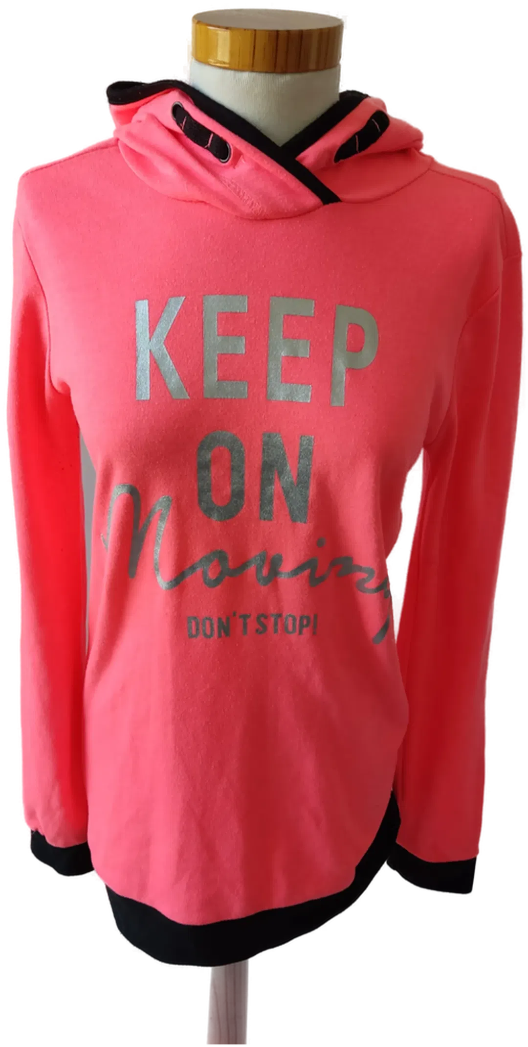 Y.F.K. Kinder Kapuzenpullover, neon-pink mit Aufdruck - Gr. 170/176 - Bild 1