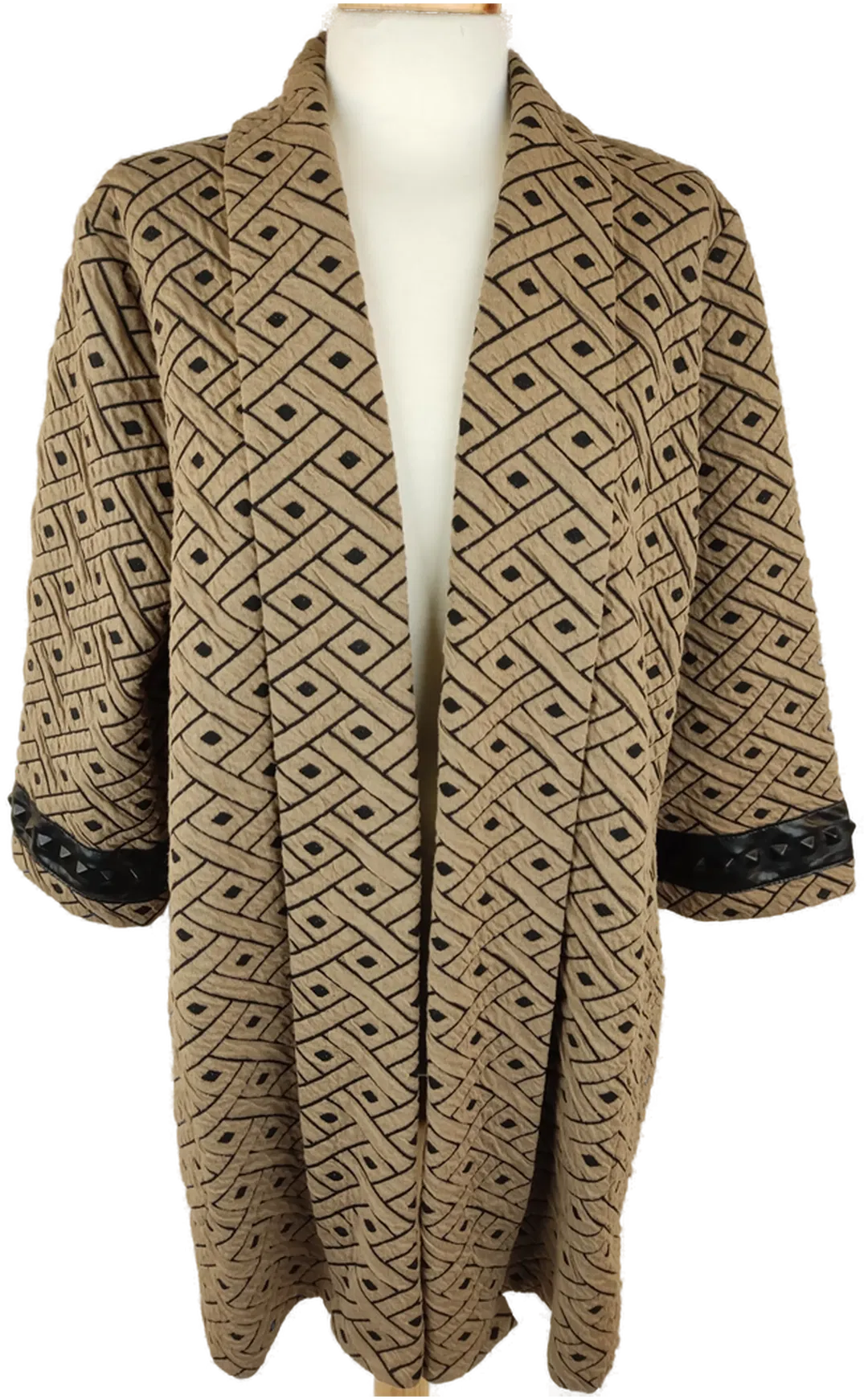 Club Voltaire by FLAMM Damenjacke im Kimonostil braun/schwarz gemustert - L/40 - Bild 4