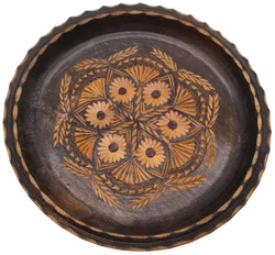 geschnitzter Teller, Wandteller, Holz, Ø 26cm