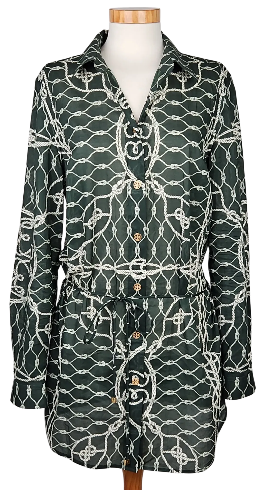 TORY BURCH Damen Longbluse, grün - Gr. M  - Bild 4