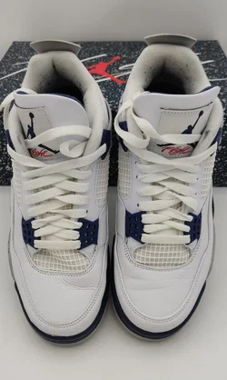 Air Jordan 4 Sneaker White/Midnight Navy Gr.40 | Wie Neu - Bild 3