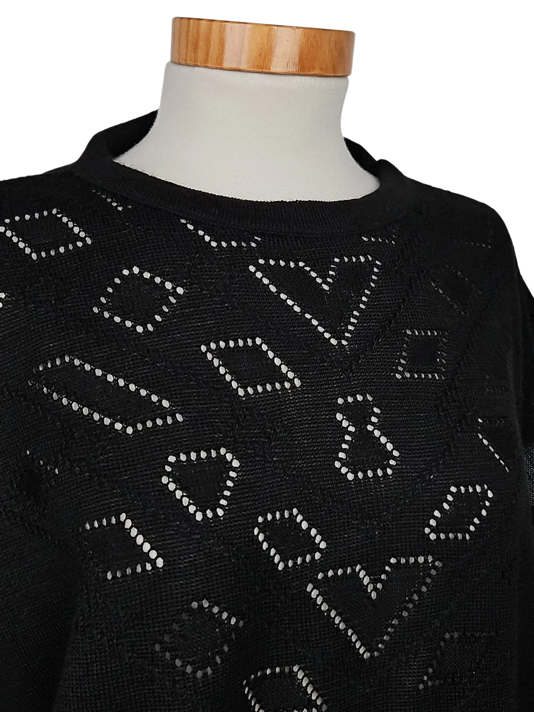 ACRYL Vintage Damen Shirt, schwarz - Gr. L  – Bild 4