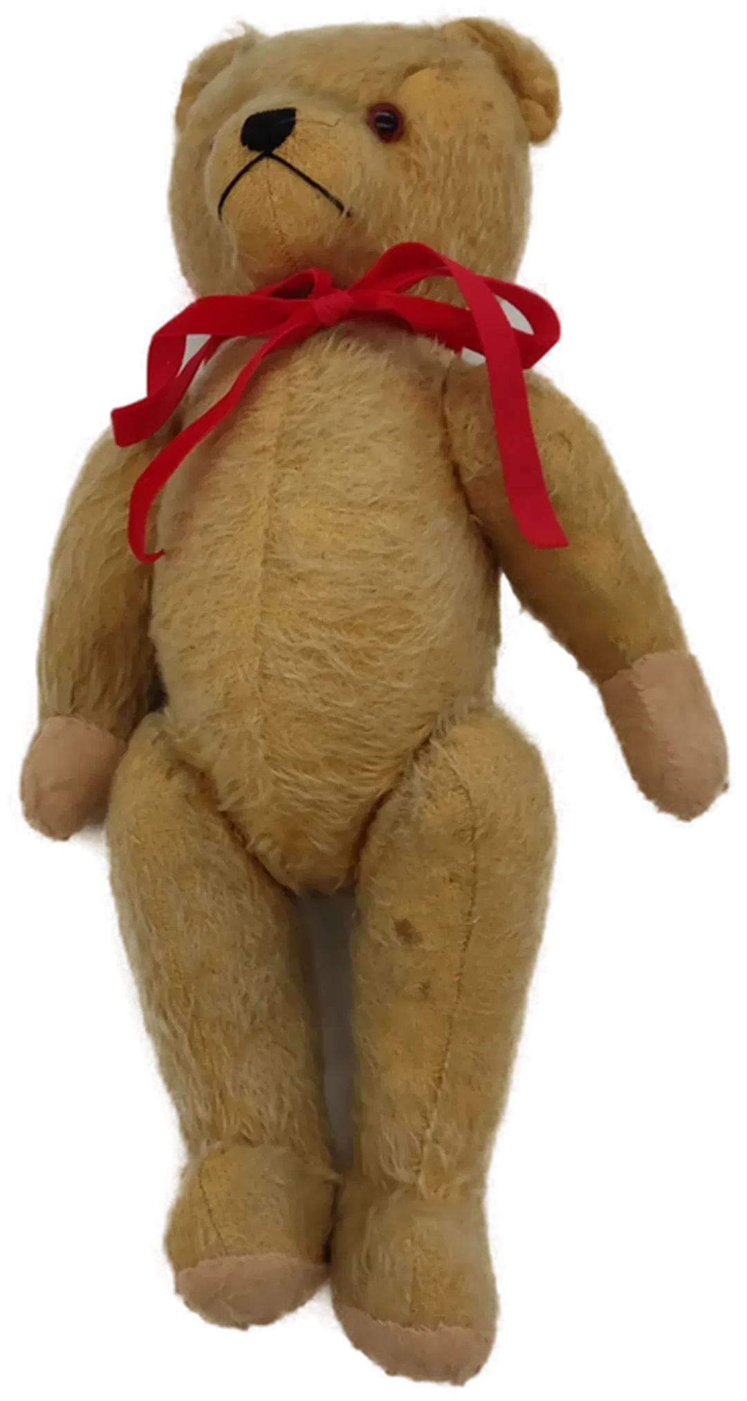 Vintage Teddybär hellbraun mit roter Schleife – Bild 9