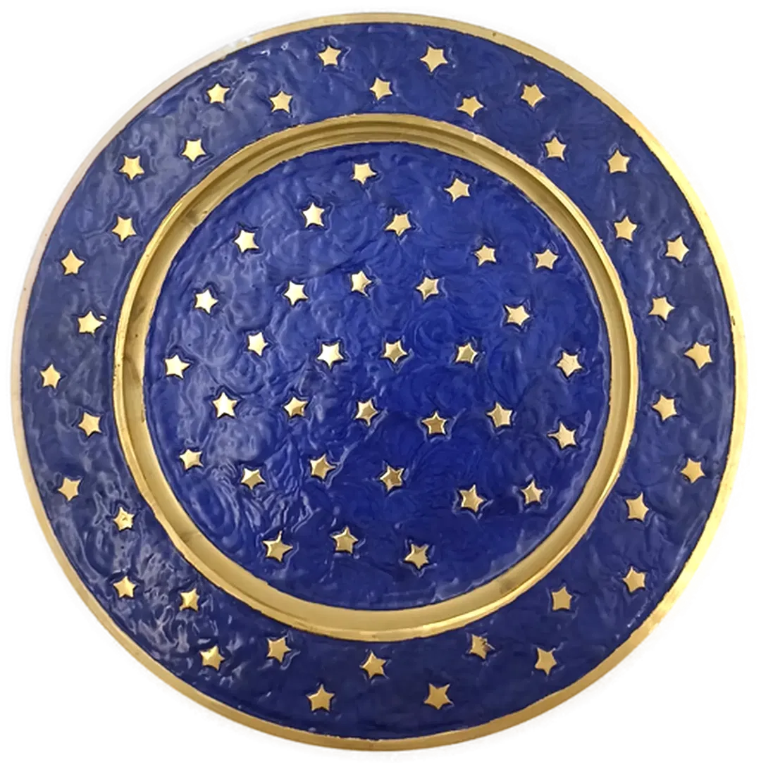 Weihnachtlicher Plätzchen-/Kerzenteller aus Messing Ø 28 cm - Bild 1