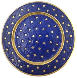 Weihnachtlicher Plätzchen-/Kerzenteller aus Messing Ø 28 cm - Bild 1