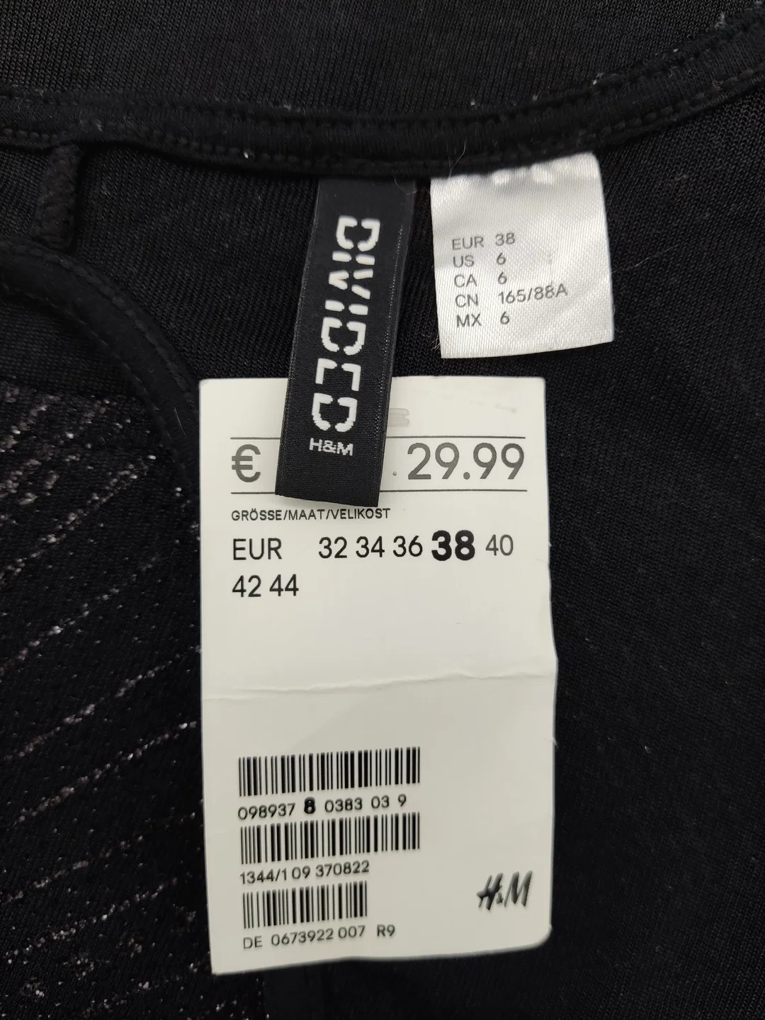 H&M Damen Kleid schwarz Gr. 38 – Bild 5