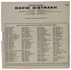 Vinyl LP - David Oistrakh, Johannes Brahms  - Violinisti Celebri  - Bild 2