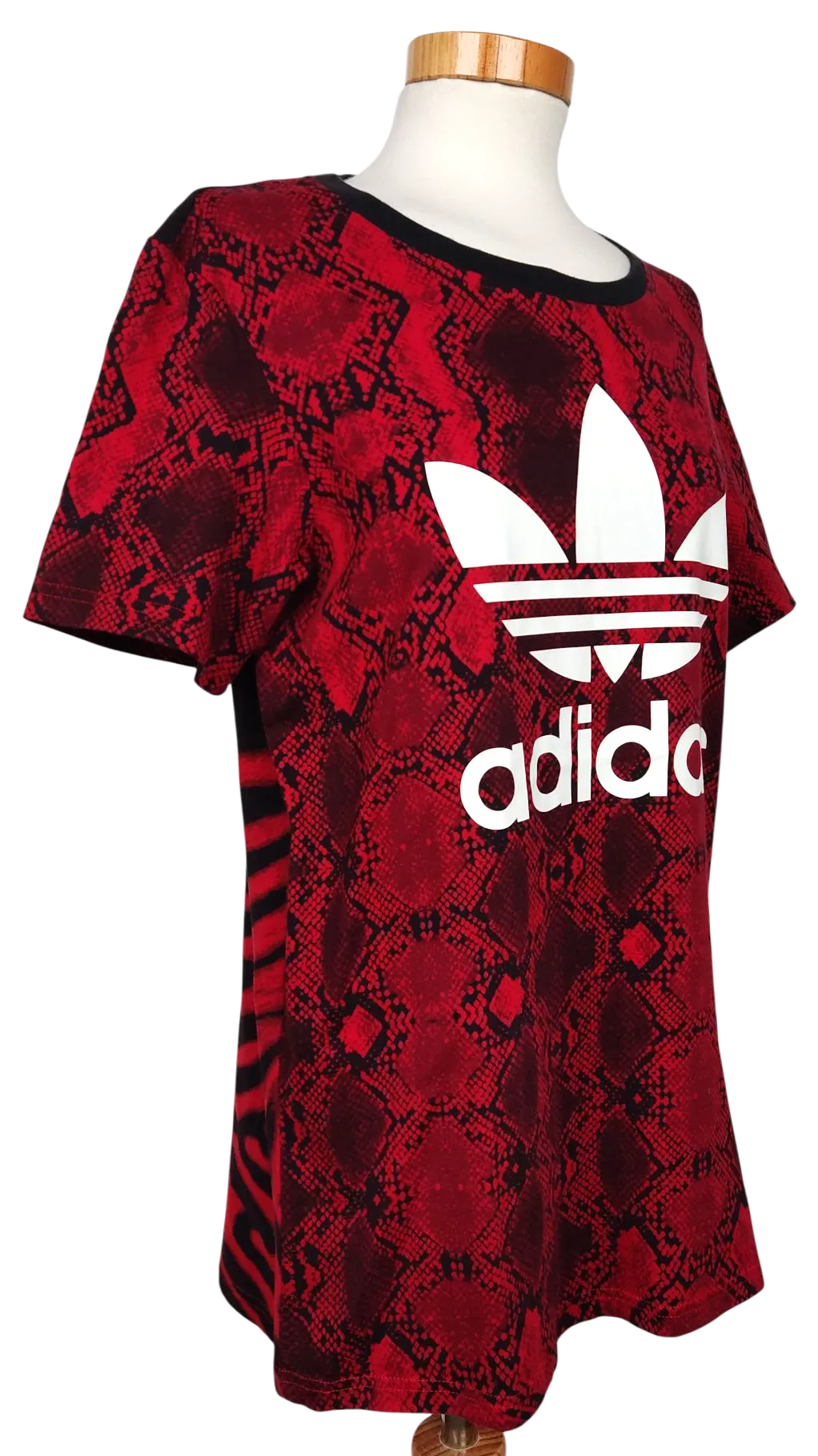 Adidas Damen T-Shirt, rot/schwarz - Gr. S  – Bild 3
