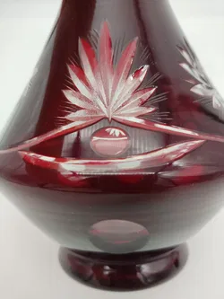 Vintage-Bleikristall-Karaffe / rot - Bild 11