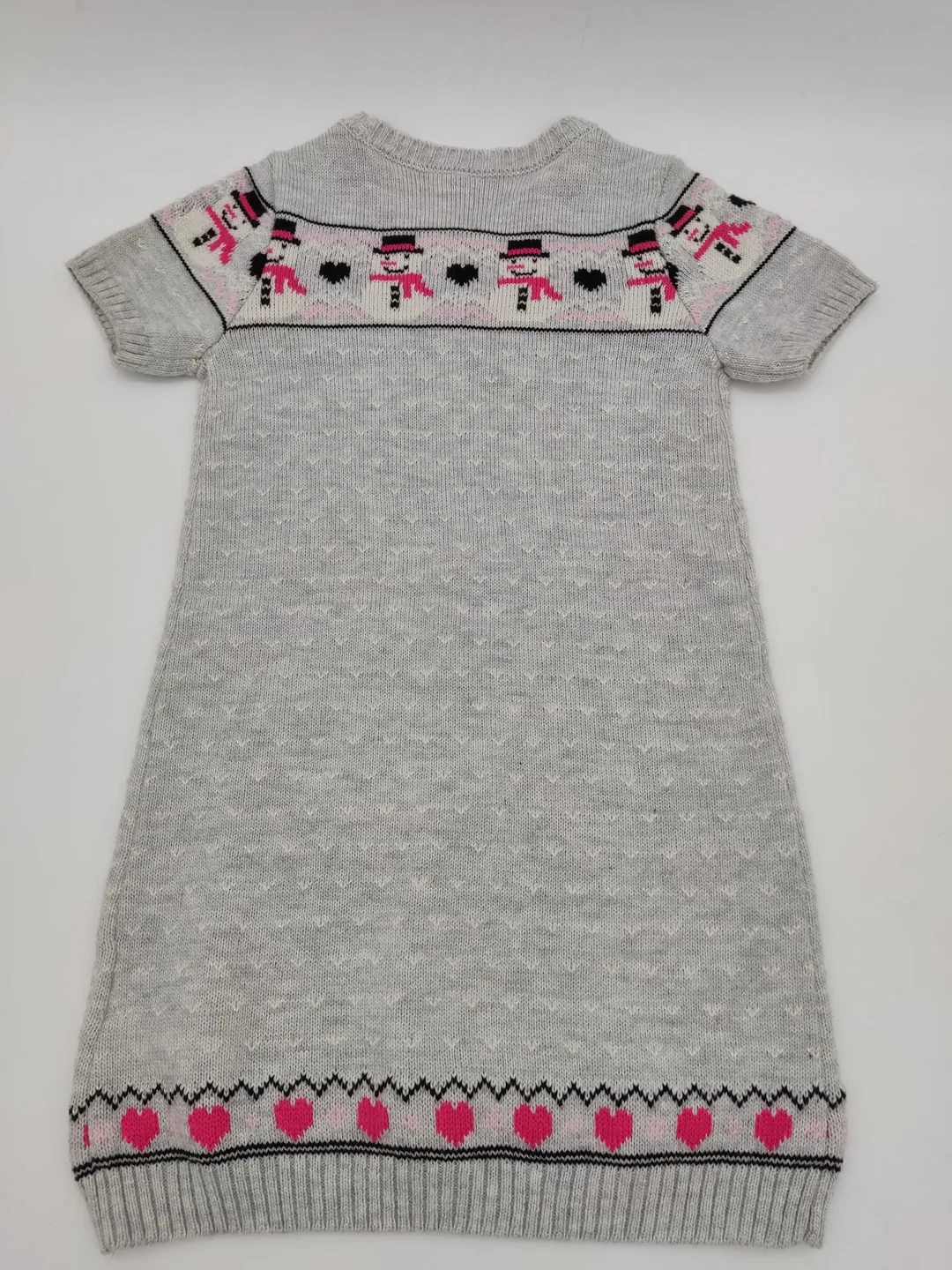 Dopo Dopo Kinder Strickkleid grau/gemustert Gr. 128 – Bild 2
