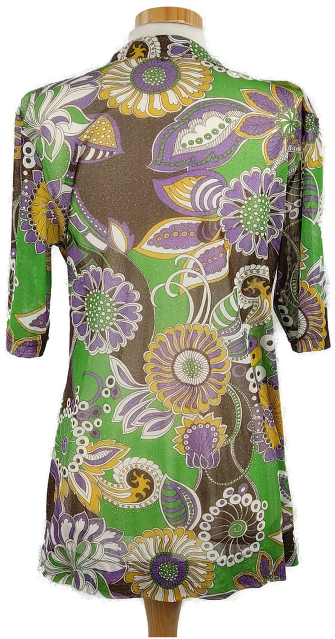 Damenbluse transparent mit Blumenmuster - XL/42 – Bild 3