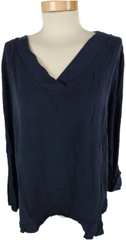 T-Shirt "Tom Tailor", langarm mit V-Ausschnitt, dunkelblau, Größe XXL