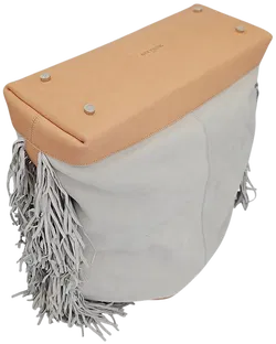 Max V. Koenig Damen Handtasche mit Fransen, grau/creme - groß - Bild 3