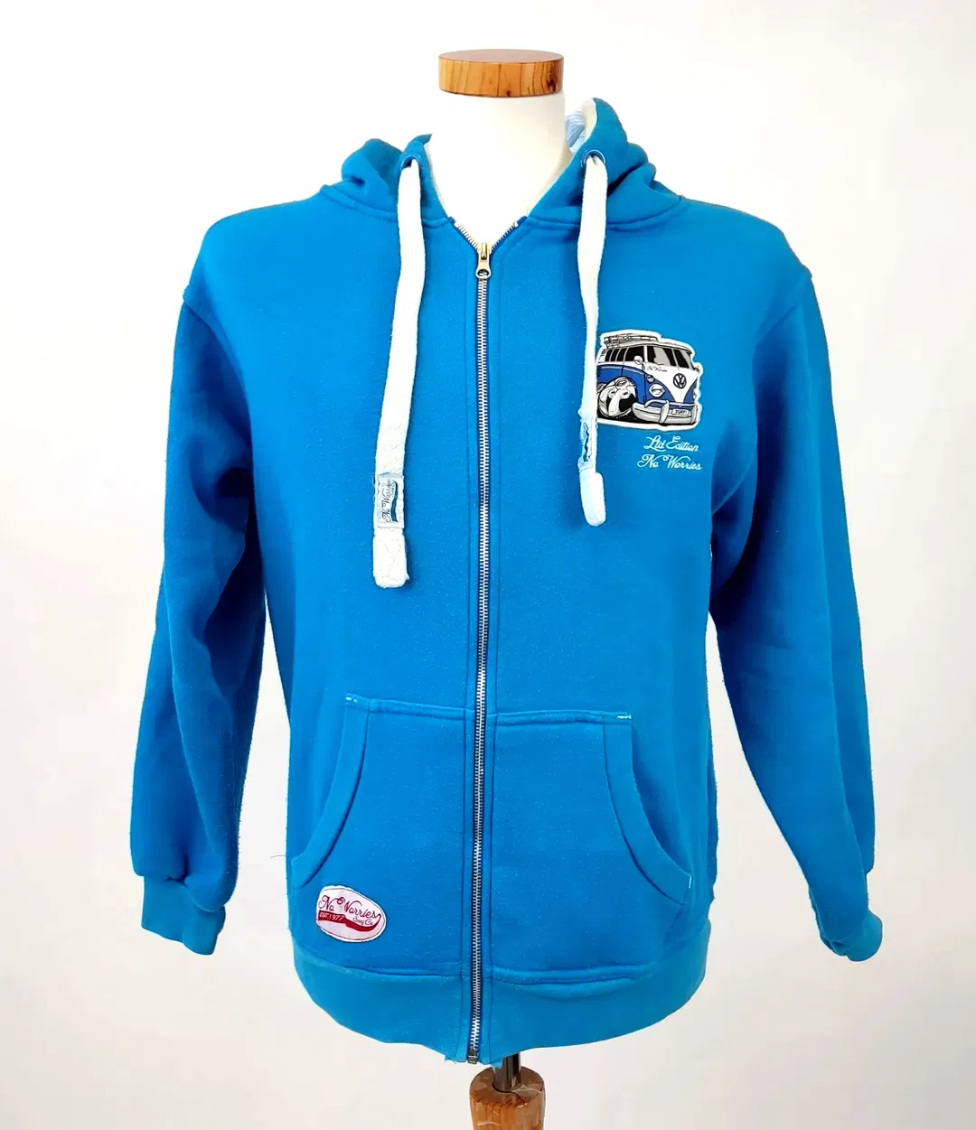 No Worries Surf Co Herren Hoodie hellblau - Gr. S - Bild 4