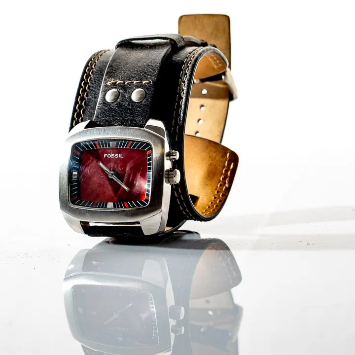 Fossil Damen Armbanduhr mit breitem Lederband – Bild 3