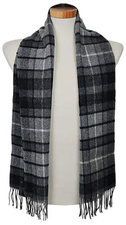 Highland Castle Lammwoll-Schal Herren, grau/kariert - Bild 4