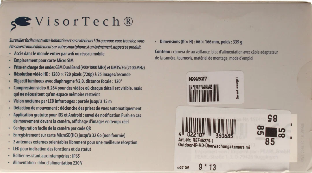 VisorTech IPC-635.hd – HD Outdoor IP/3G/WLAN Überwachungskamera mit Nachtsicht, Bewegungserkennung & App-Steuerung – OVP – Bild 2