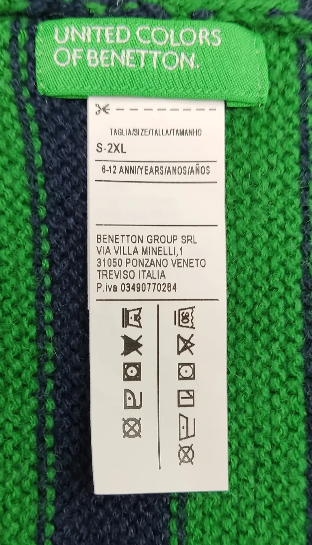 United Colors of Benetton Kinderschal grün/dunkelblau Gr. S-2XL – Bild 2