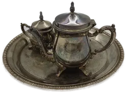 Kaffee-/Teeservice versilbert mit Tablett, 4-teilig - Bild 3