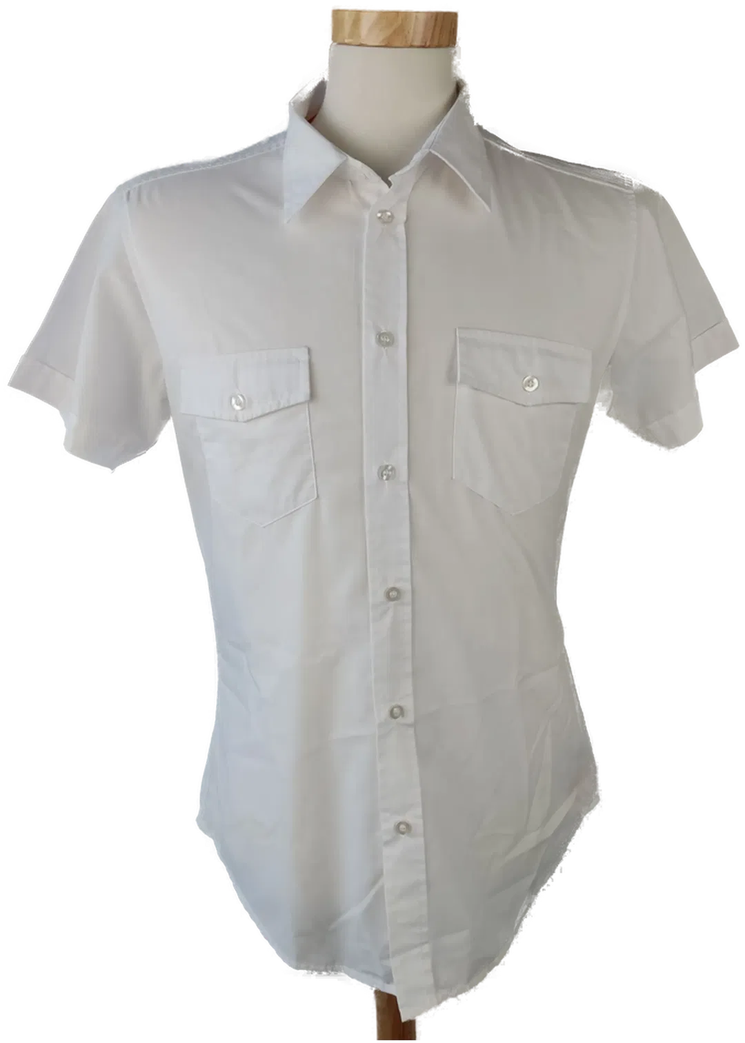 Fishbone Herrenhemd Kurzarm weiß - Gr. M (Slim fit) - Bild 4