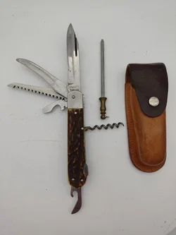 Mikov Fixir Jagdtaschenmesser mit Lederscheide | Tschechoslowakischer Schatz – Vorschau 2