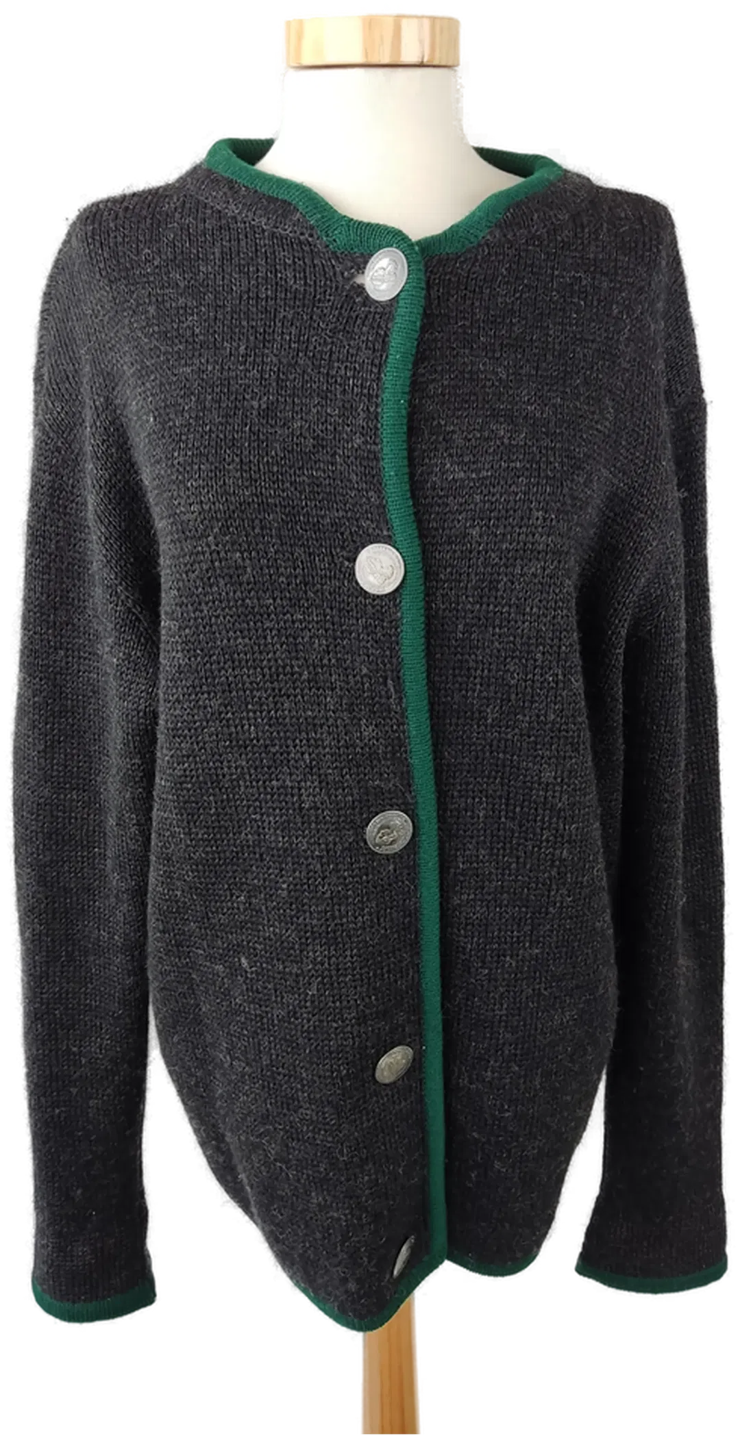 Damentrachtenweste grau/grün selbstgestrickt - XL - Bild 1