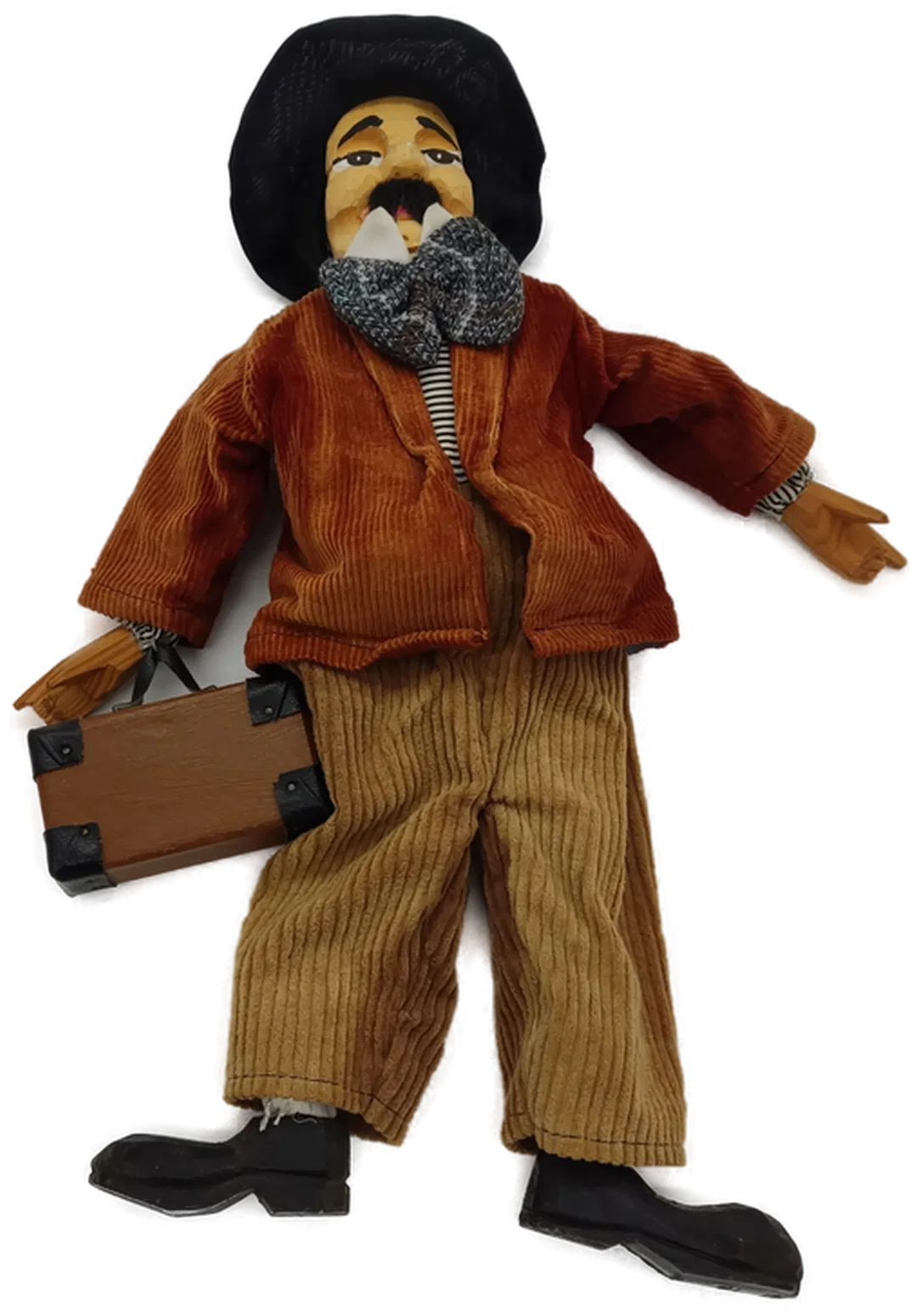 Holzpuppe "Vertreter, Reisender" 40 cm (Marionette ohne Fäden) – Bild 2