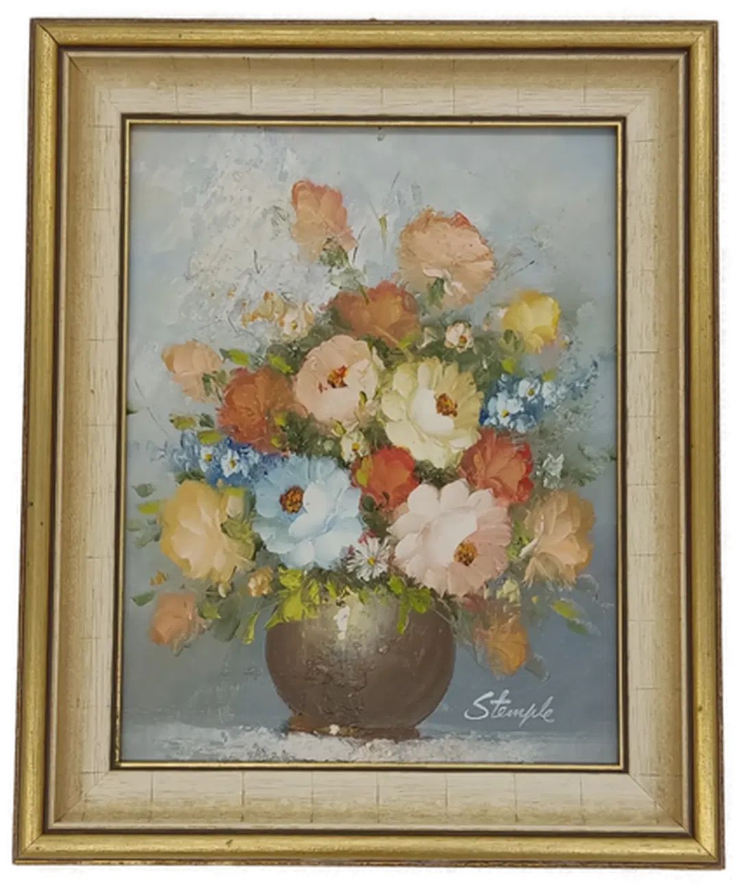 Bild Öl Gemälde Blumen Vase / Stillleben von Stemple - Bild 1