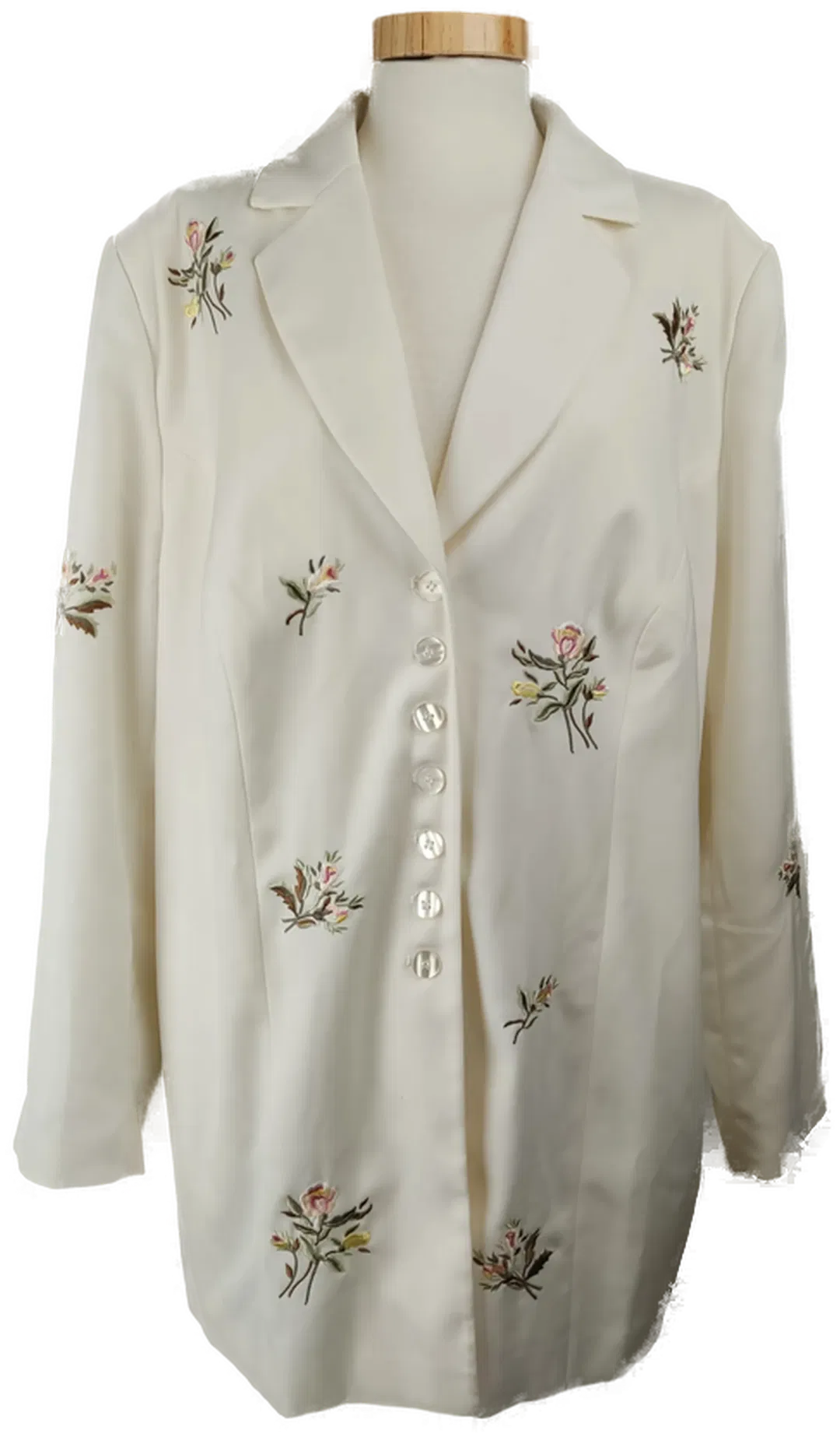 Damen Blazer Sommerjacke - geblümt, weiß - Gr. 50  - Bild 1