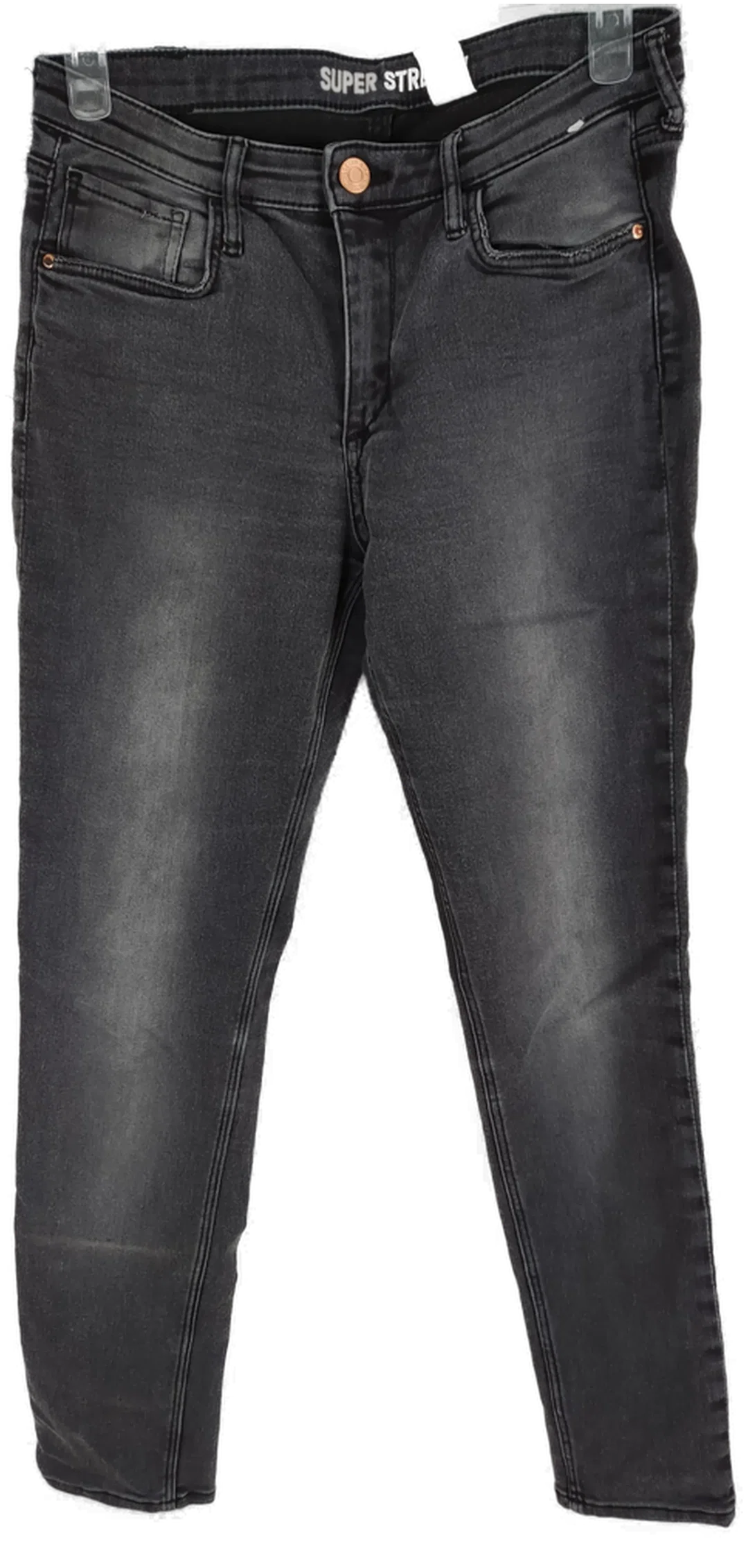 Jeans "Super Stretch" lang mit Stretch, dunkelgrau mit Taschen, Größe 164 – Bild 1