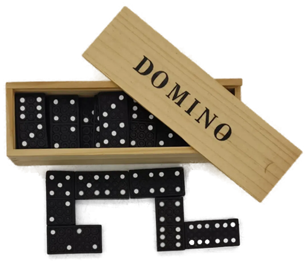 Dominospiel mit Holzbox, Drachenmotiv & Anleitung - Bild 4