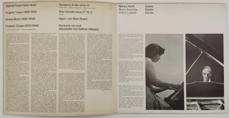Vinyl LP - Sidney Harth, Faure, Ysaye, Bloch, Chopin - Vortrag 3 – Bild 3
