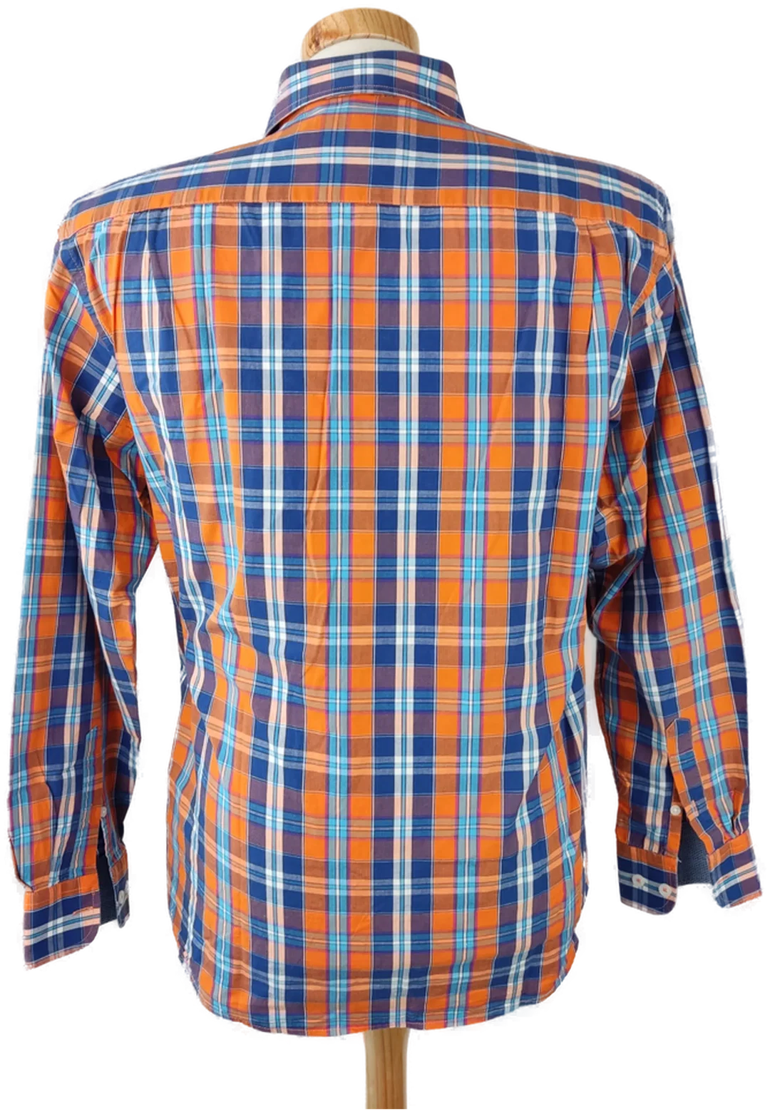 Tom Ramsey Herrenhemd orange/blau kariert - Gr. M – Bild 3