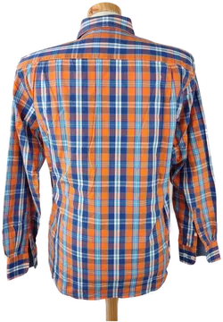 Tom Ramsey Herrenhemd orange/blau kariert - M - Bild 3