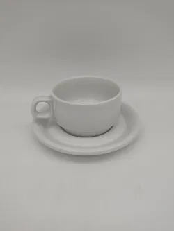 10 Sets Lilien Porzellan Kaffee-/Teetassen mit Untertassen - weiss - Bild 2