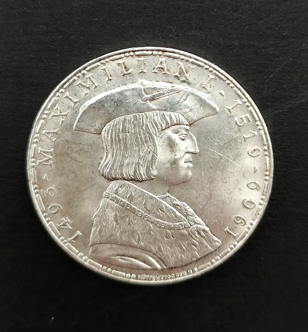 Gedenkmünze 50 Schilling-450 Todestag Kaiser Maximilian l, 1969 - Bild 2