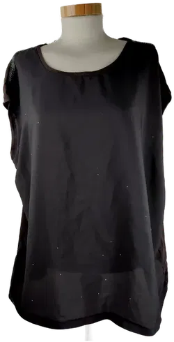 T-Shirt 'Yessica', ärmelos mit Rundhalsausschnitt, schwarz mit Silberpünktchen, Größe XL - Bild 1