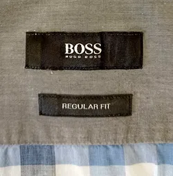 Hugo Boss Herren Hemd blau/grau kariert Gr. M - Bild 4
