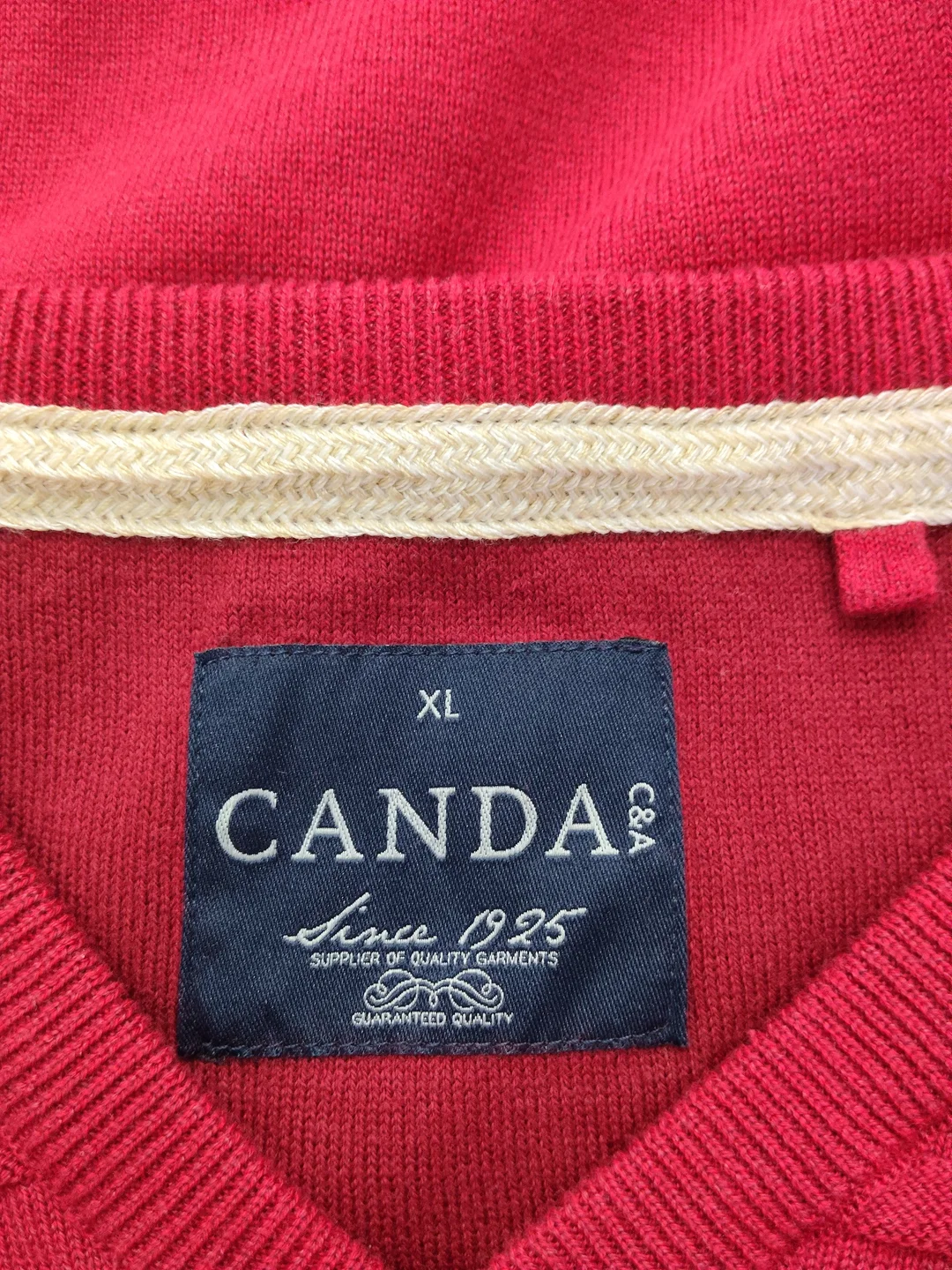 Herrenpullover C&A Rot mit V-Ausschnitt | Casual-Klassiker – Bild 4
