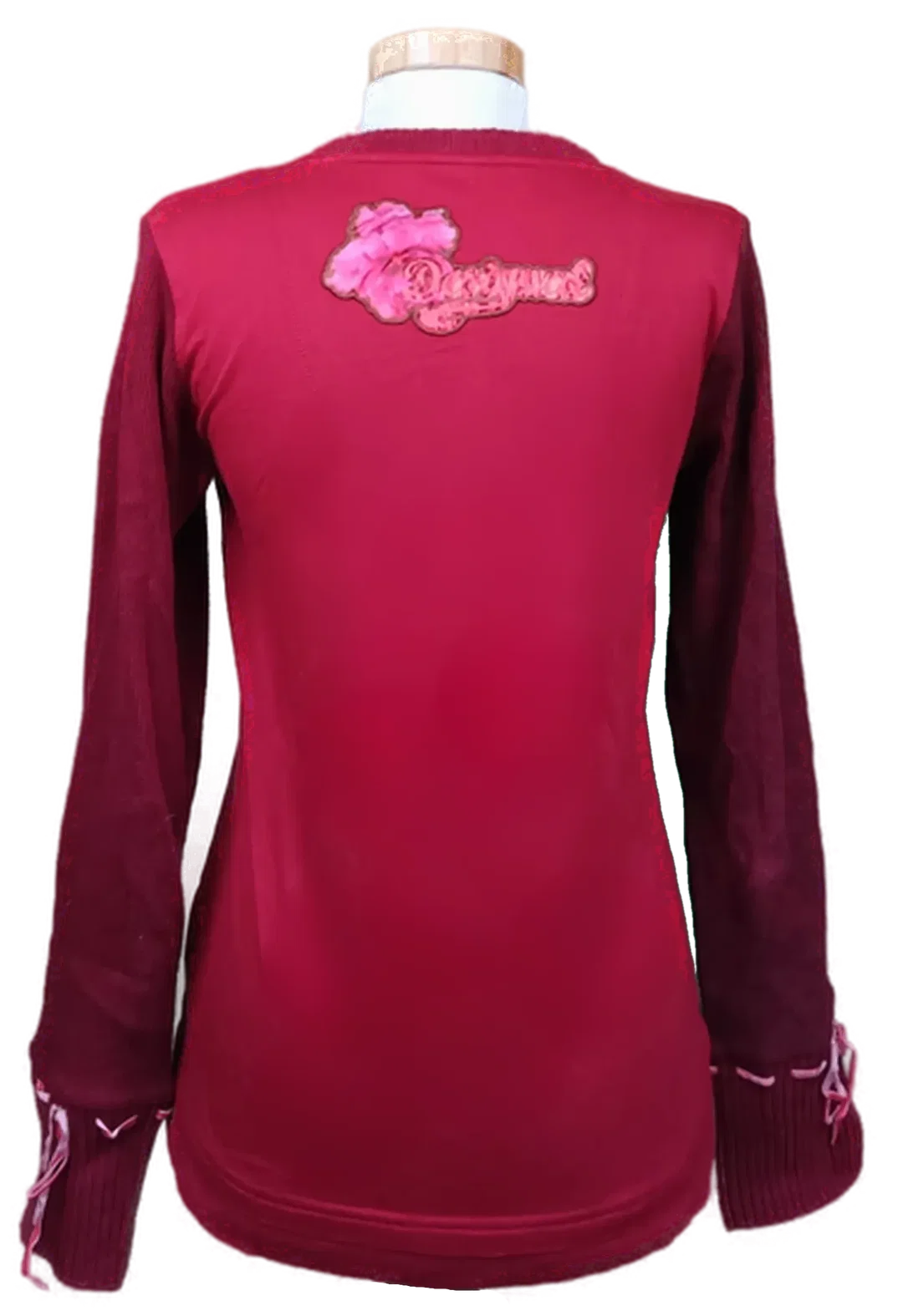 Desigual Damen Langarmshirt rot gemustert Gr. M – Bild 2
