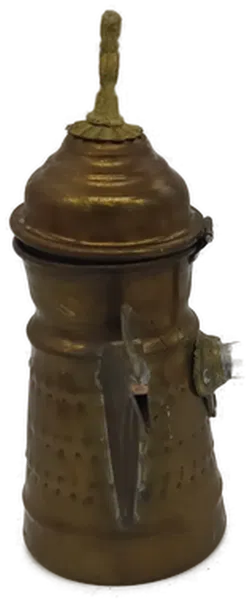 Kaffeekanne aus Messing mit Deckel, Höhe 17cm - Bild 2