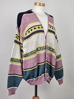 Vintage Damen Strickweste, multicolor - Gr. L  - Bild 2