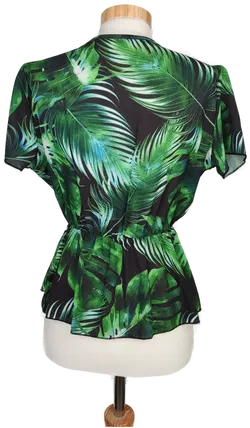 Mira & Co Damen Bluse grün/schwarz gemustert - S/36 - Bild 2