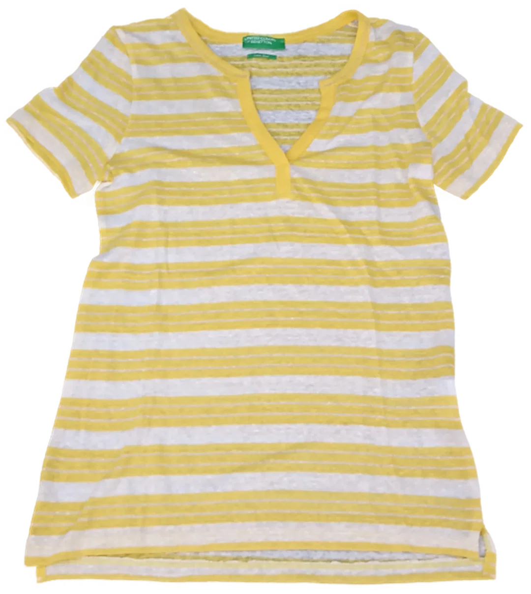 United Colors of Benetton Kindershirt gelb/weiß Gr. XS/ECH – Bild 1